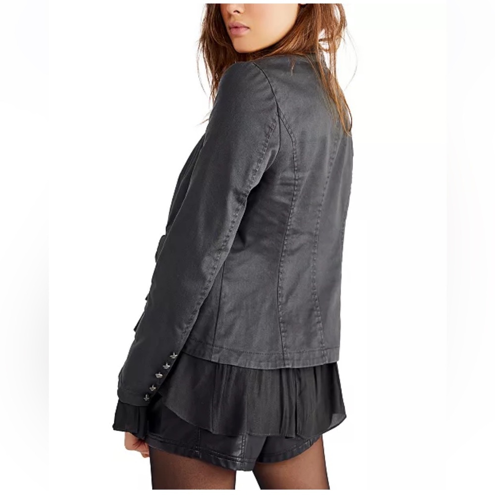 Free People Ruffles Mixed-Media Jacket Size XS - Picture 2 of 9